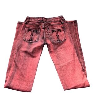Tripp NYC red and black indie sleaze skinny jeans